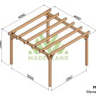 Pergola en bois autoportante Marsella – 400x400 cm - Maderland
