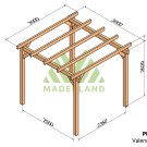 Pergola bois autoportante Valencia – 300x300 cm - Maderland