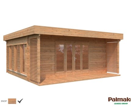 Maison de jardin en bois Caroline 5,60 x 4,10 m – Palmako - Traitement par bain marron