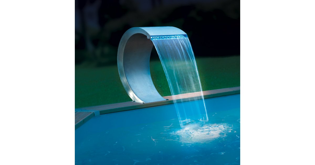 Cascade pour piscine Ubbink en inox & éclairage Led - Mamba LED