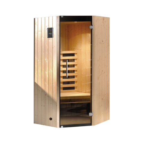 Sauna d'intérieur à infrarouge CLASSIC ANGLE | 1 place | 1400W | 99 x 99 - H 190 cm