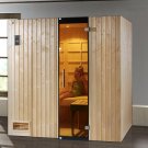 Sauna d'intérieur CLASSIC combiné | 3 places | 3336W + poêle 3,6 KW | 212 x 121 - H 199 cm