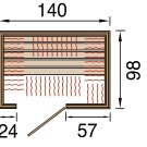 Sauna d'intérieur à infrarouge CLASSIC THERM | 1 places | 2140W | 109 x 98 - H 190 cm