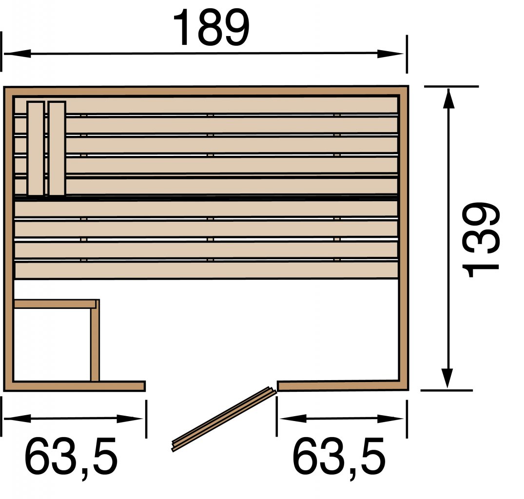 Sauna d'intérieur traditionnel ÖLAND 3 | 4 places | Poêle compact 6,8 KW |  189 x 172 - H 203 cm - Happy bois - Le spécialiste des piscines hors sol en  bois