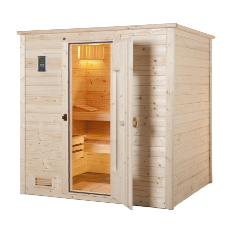 Sauna BERGEN 1,8 | 5 places | Poêle BioS 6,8 KW | Porte Classic | 198 x 181 - H 203 cm