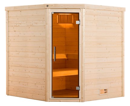 Sauna d'intérieur traditionnel LAHTI | 4 places | Poêle 6,8 KW | 195 x 178 - H 203 cm
