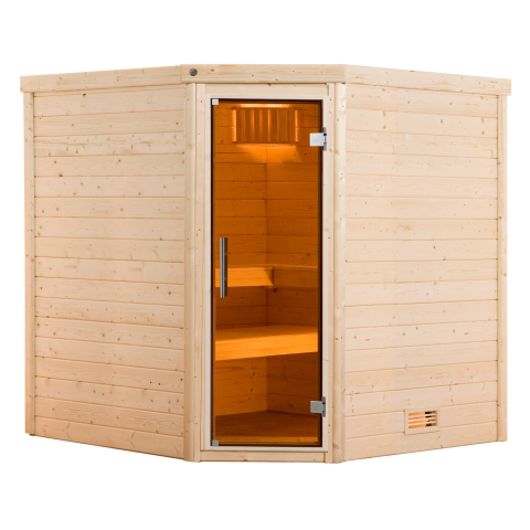 Sauna d'intérieur traditionnel LAHTI | 4 places | Poêle 6,8 KW | 195 x 178 - H 203 cm