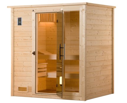 Sauna d'intérieur traditionnel BERGEN 1 | 4 places | Poêle 6,8 KW | 198 x 148 - H 203 cm