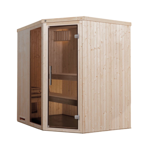 Sauna d'intérieur traditionnel KASALA 2 | 4 places | Poêle 6,8 KW | 194 x 177 - H 199 cm