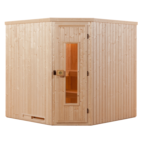 Sauna traditionnel KASALA 3 | 5 places | Poêle BioS 6,8 KW | Porte Classic | 194 x 194 - H 199 cm 
