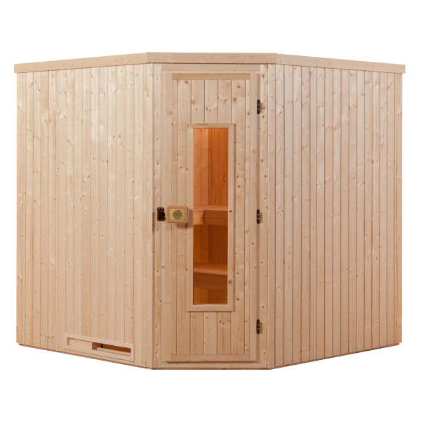 Sauna traditionnel KASALA 3 | 5 places | Poêle BioS 6,8 KW | Porte Classic | 194 x 194 - H 199 cm