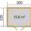 Abri de jardin en bois WekaLine 218 | 6,7 m² | Aspect brut | 28 mm d'épaisseur