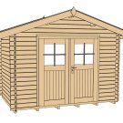 Abri de jardin en bois 112 | 4,7 m² | Aspect brut | Avancée de toit 20 cm | 28 mm d'épaisseur