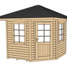 Abri de jardin en bois 149 | 8,5 m² | Aspect brut | Sans surélévation de toit | 28 mm d'épaisseur