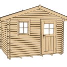 Abri de jardin bois 106/107 | 5,7 m² | Aspect brut | Avancée de toit 20 cm | 28 mm d'épaisseur