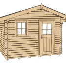 Abri de jardin bois 106/107 | 8,6 m² | Aspect brut | Avancée de toit 60 cm | 28 mm d'épaisseur