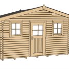 Abri de jardin bois 110 | 11 à 14 m² | Aspect brut | Avancée de toit 60 cm | 28 mm d'épaisseur