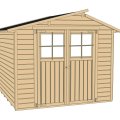Abri de jardin en bois 323 | 4,7 m² | Aspect lasuré | 19 mm d'épaisseur