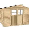 Abri de jardin en bois 323 | 5,6 m² | Aspect lasuré | 19 mm d'épaisseur