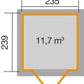 Abri de jardin en bois 226 | 5,4 m² | Rouge Suédois | 21 mm d'épaisseur