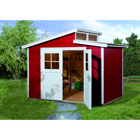 Abri de jardin en bois 226 | 5,9 m² | Rouge Suédois | 21 mm d'épaisseur