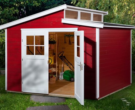 Abri de jardin en bois 226 | 8,5 m² | Rouge Suédois | 21 mm d'épaisseur