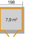 Abri de jardin en bois 325 | 3,6 m² | Aspect lasuré | 19 mm d'épaisseur