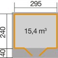 Abri de jardin en bois 179 | 6,7 m² | Gris | 28 mm d'épaisseur