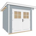 Abri de jardin en bois 179 | 6,7 m² | Gris | 28 mm d'épaisseur