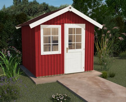 Abri de jardin en bois Suédois 410 | 6,1 m² | Rouge Suédois | 22 mm d'épaisseur