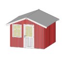 Abri de jardin en bois Suédois 410 | 6,1 m² | Rouge Suédois | 22 mm d'épaisseur