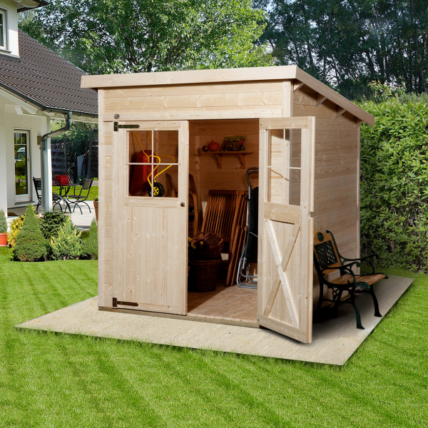 Abri de jardin en bois 325 | 3,6 m² | Aspect brut | 19 mm d'épaisseur