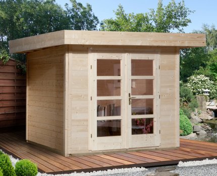 Abri de jardin en bois 126+ | 5,9 m² | Aspect brut | 28 mm d'épaisseur