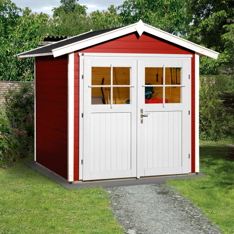 Abri de jardin en bois 224 | 4,1 m² | Rouge Suédois | 21 mm d'épaisseur