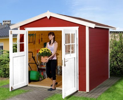 Abri de jardin en bois 224 | 5,4 m² | Rouge Suédois | 21 mm d'épaisseur