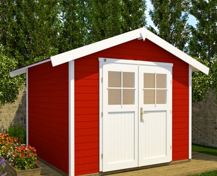 Abri de jardin en bois 122 | 5,3 m² | Rouge Suédois | 28 mm d'épaisseur