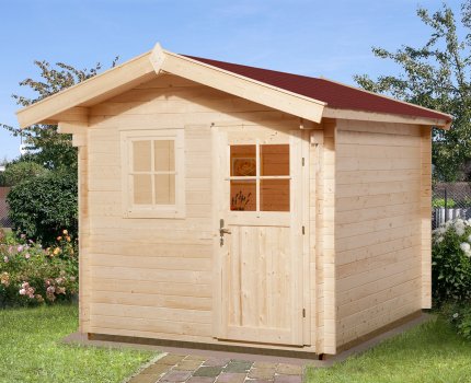 Abri de jardin bois 106/107 | 5,9 m² | Aspect brut | Avancée de toit 60 cm | 28 mm d'épaisseur