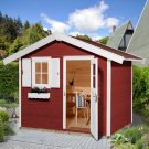 Abri de jardin en bois 123 | 5,3 m² | Rouge Suédois | 28 mm d'épaisseur