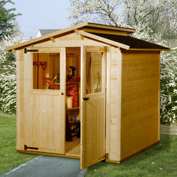 Abri de jardin en bois 323 | 4,7 m² | Aspect lasuré | 19 mm d'épaisseur