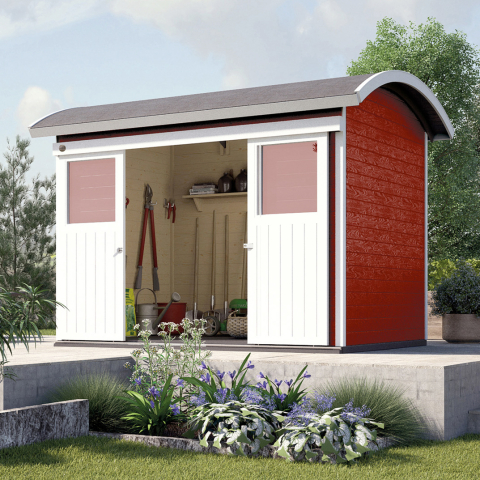 Abri de jardin en bois 228 | 5,9 m² | Rouge Suédois | 21 mm d'épaisseur