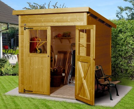 Abri de jardin en bois 325 | 2,8 m² | Aspect lasuré | 19 mm d'épaisseur