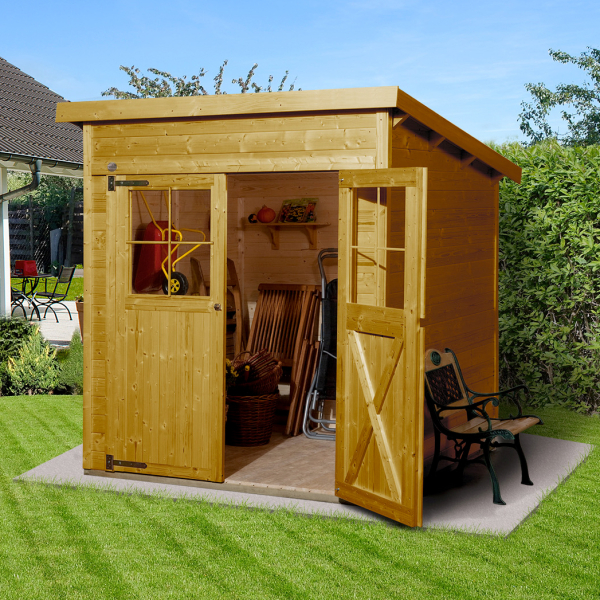 Abri de jardin en bois 325 | 3,6 m² | Aspect lasuré | 19 mm d'épaisseur