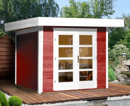 Abri de jardin en bois 126 | 5,9 m² | Rouge Suédois | 28 mm d'épaisseur
