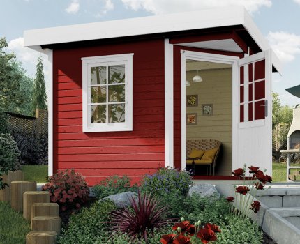 Abri de jardin en bois 213+ | 5,3 m² | Rouge Suédois | 28 mm d'épaisseur