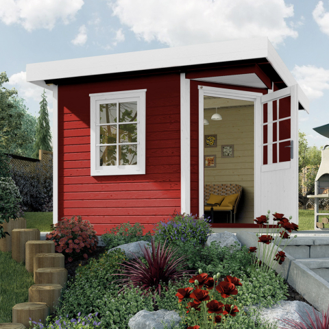 Abri de jardin en bois 213+ | 5,3 m² | Rouge Suédois | 28 mm d'épaisseur