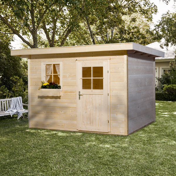 Abri de jardin en bois 170 | 8,5 m² | Aspect brut | 28 mm d'épaisseur