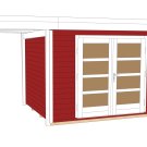 Pool House en bois 126 | 6,7 m² + Auvent 3,4 m² | Rouge suédois | 28 mm d'épaisseur