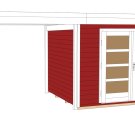 Pool House en bois 126 | 6,7 m² + Auvent 7 m² | Rouge suédois | 28 mm d'épaisseur