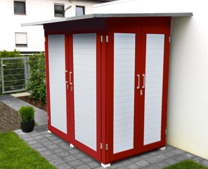 Armoire de jardin GartenQ KOMPAKT | 2,4 m² | Rouge suédois | 14 mm d'épaisseur 