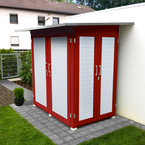 Armoire de jardin GartenQ KOMPAKT | 2,4 m² | Rouge suédois | 14 mm d'épaisseur 